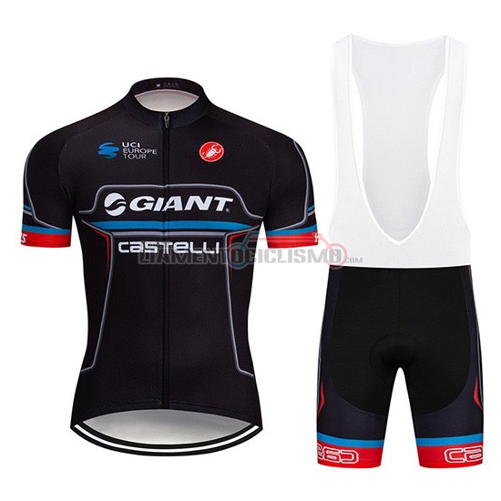 Abbigliamento Ciclismo Giant Castelli Manica Corta 2019 Nero Rosso